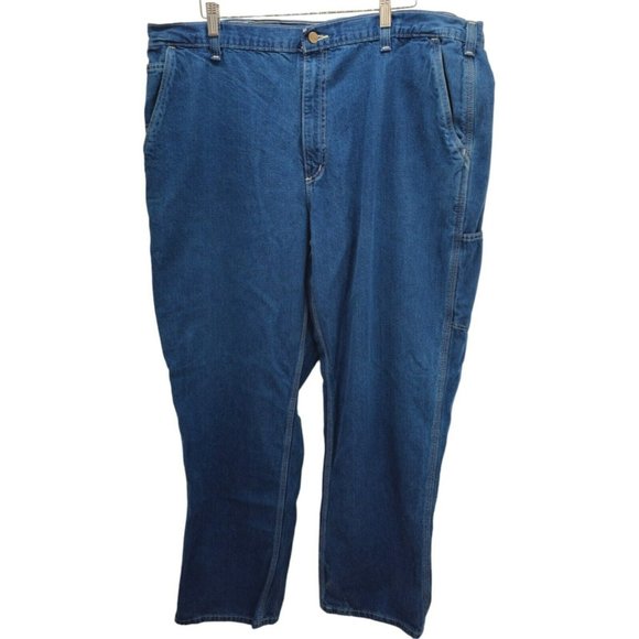 Carhartt Jeans 382-83 Carpenter Dungaree Fit Work Blue Denim Medium Wash Size 44